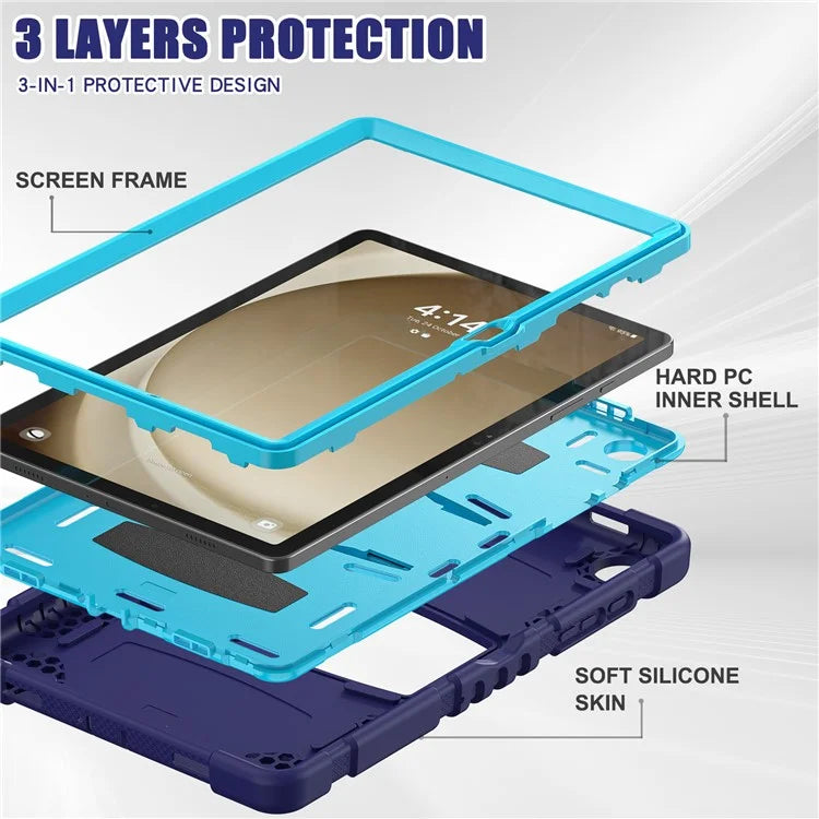 For Samsung Galaxy Tab A9+ Tablet Case Shockproof PC+Silicone Protective Cover with Kickstand
