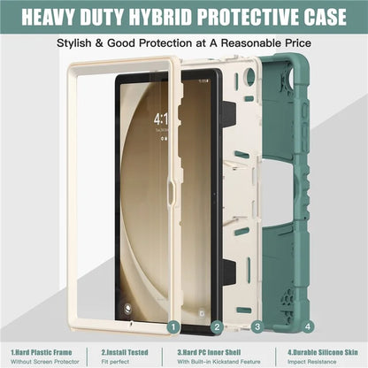 For Samsung Galaxy Tab A9+ Tablet Case Shockproof PC+Silicone Protective Cover with Kickstand