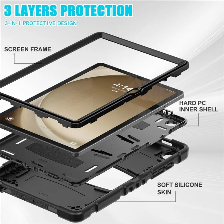 For Samsung Galaxy Tab A9+ Tablet Case Shockproof PC+Silicone Protective Cover with Kickstand