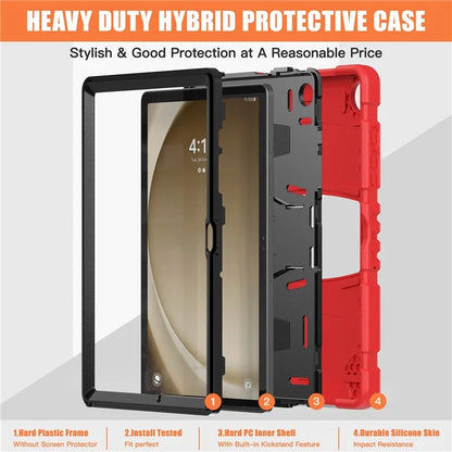 For Samsung Galaxy Tab A9+ Tablet Case Shockproof PC+Silicone Protective Cover with Kickstand