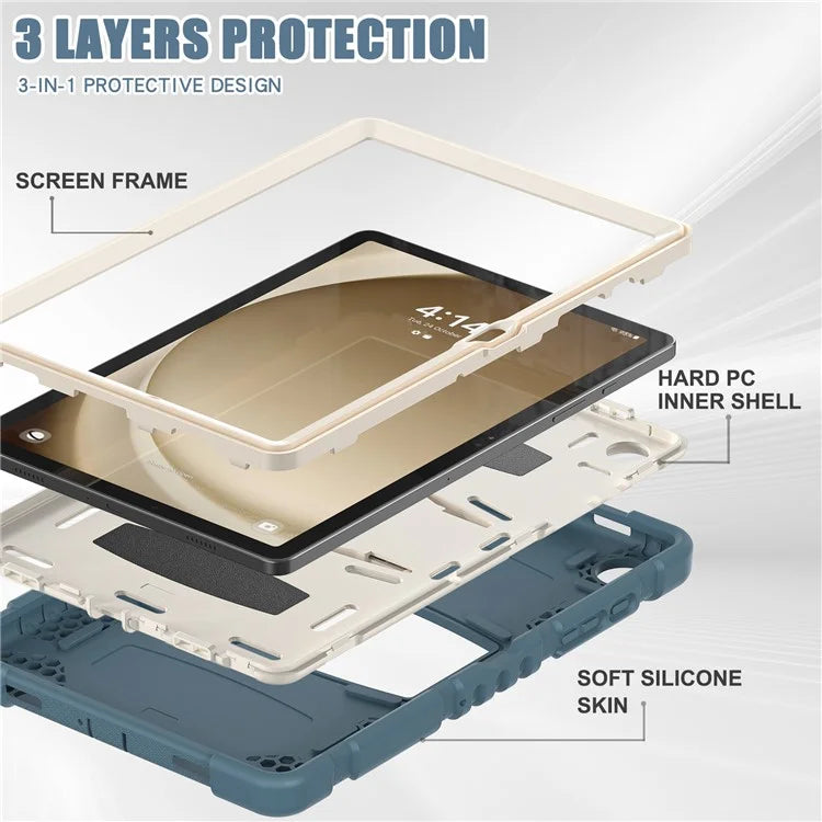 For Samsung Galaxy Tab A9+ Tablet Case Shockproof PC+Silicone Protective Cover with Kickstand