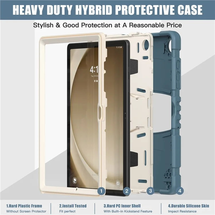 For Samsung Galaxy Tab A9+ Tablet Case Shockproof PC+Silicone Protective Cover with Kickstand