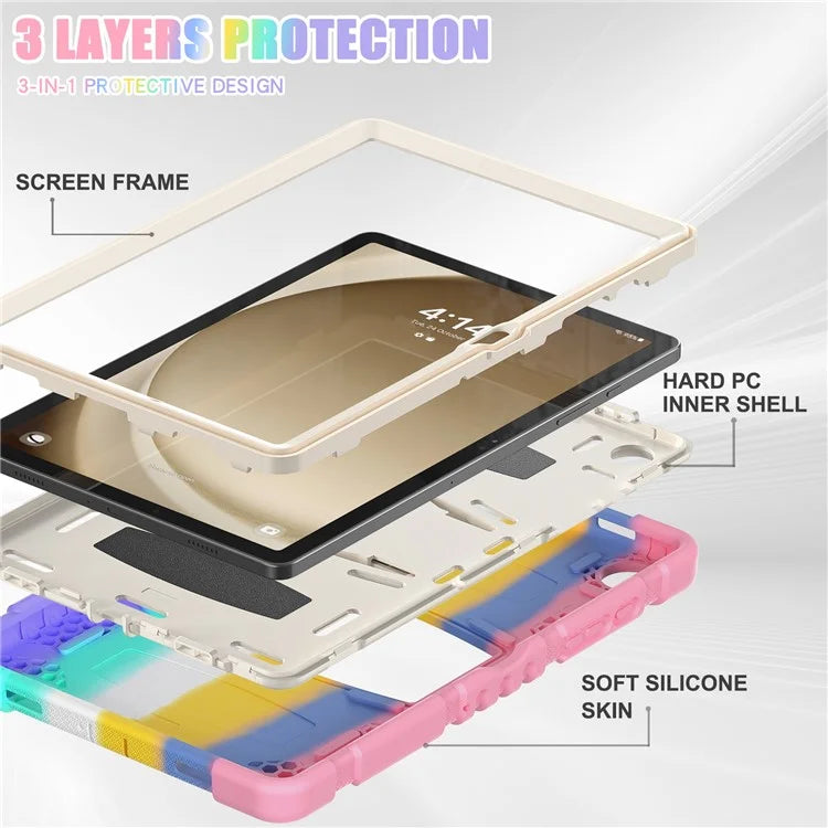 For Samsung Galaxy Tab A9+ Tablet Case Shockproof PC+Silicone Protective Cover with Kickstand