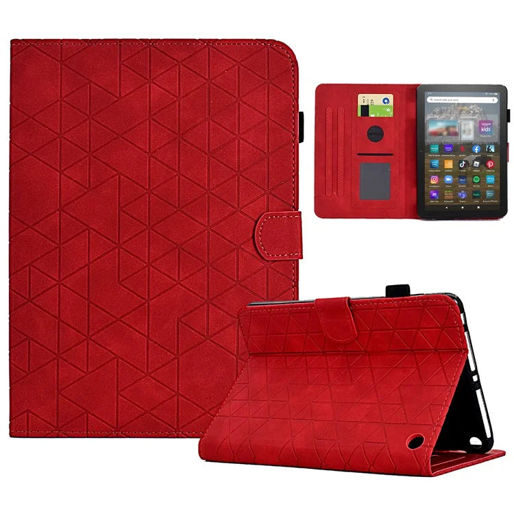 For Amazon Fire HD 8 (2022) /  Fire HD 8 Plus (2022) Case Anti-drop Leather Tablet Cover with Stand and Card Holder