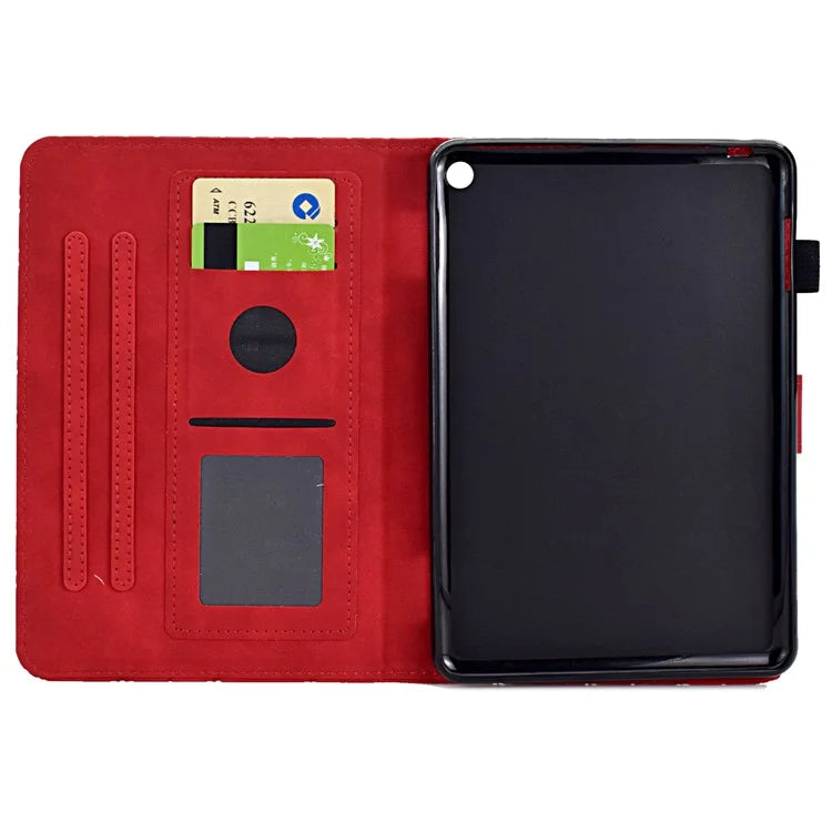 For Amazon Fire HD 8 (2022) /  Fire HD 8 Plus (2022) Case Anti-drop Leather Tablet Cover with Stand and Card Holder