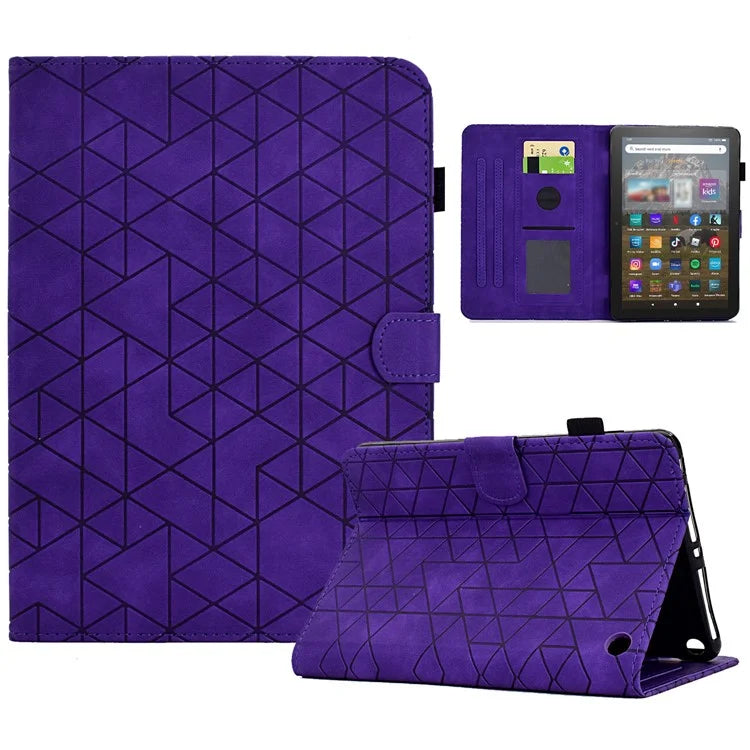 For Amazon Fire HD 8 (2022) /  Fire HD 8 Plus (2022) Case Anti-drop Leather Tablet Cover with Stand and Card Holder