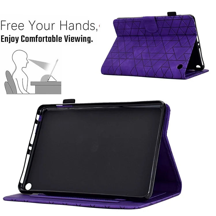 For Amazon Fire HD 8 (2022) /  Fire HD 8 Plus (2022) Case Anti-drop Leather Tablet Cover with Stand and Card Holder