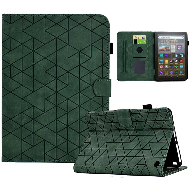 For Amazon Fire HD 8 (2022) /  Fire HD 8 Plus (2022) Case Anti-drop Leather Tablet Cover with Stand and Card Holder