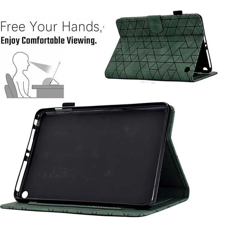For Amazon Fire HD 8 (2022) /  Fire HD 8 Plus (2022) Case Anti-drop Leather Tablet Cover with Stand and Card Holder