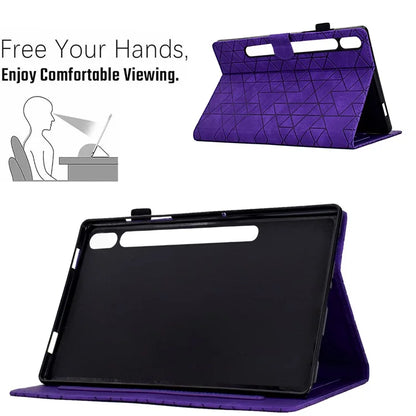 For Samsung Galaxy Tab S8 X700 X706 / Tab S7 T870 T875 Case Pattern Imprinted PU Leather Tablet Cover