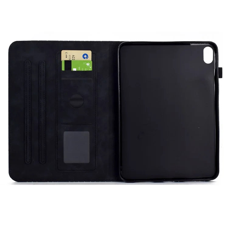 For iPad 10.9 (2022) Case Card Slot Pattern Imprinted PU Leather Tablet Cover