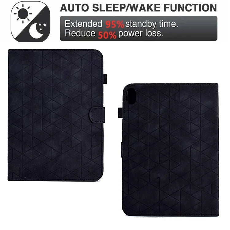 For iPad 10.9 (2022) Case Card Slot Pattern Imprinted PU Leather Tablet Cover