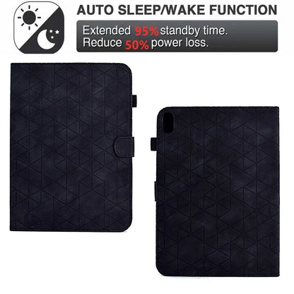 For iPad 10.9 (2022) Case Card Slot Pattern Imprinted PU Leather Tablet Cover