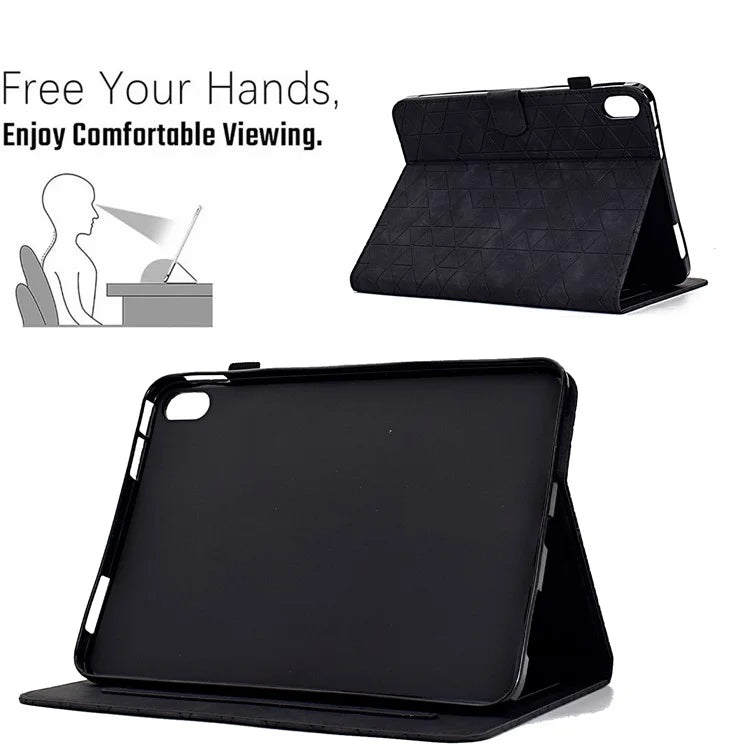 For iPad 10.9 (2022) Case Card Slot Pattern Imprinted PU Leather Tablet Cover