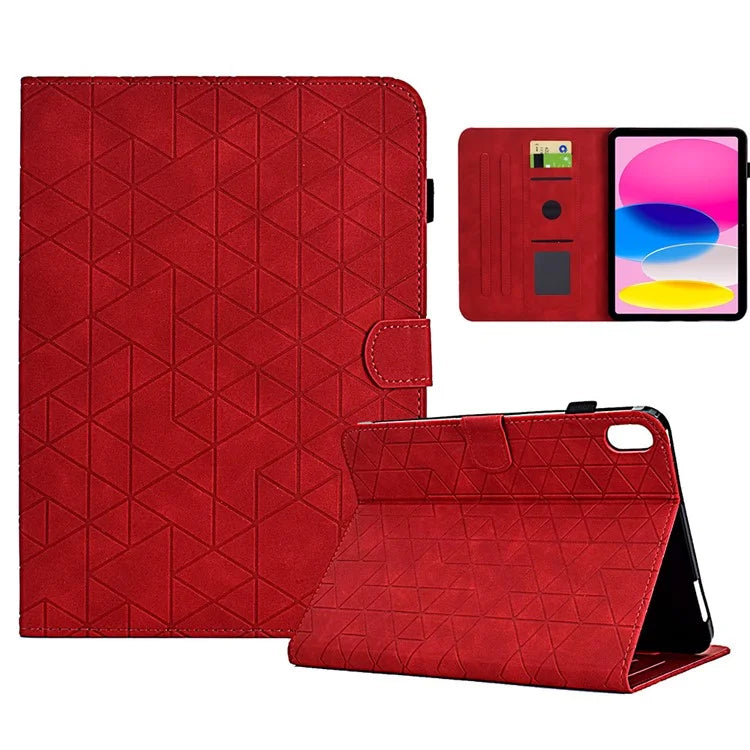 For iPad 10.9 (2022) Case Card Slot Pattern Imprinted PU Leather Tablet Cover