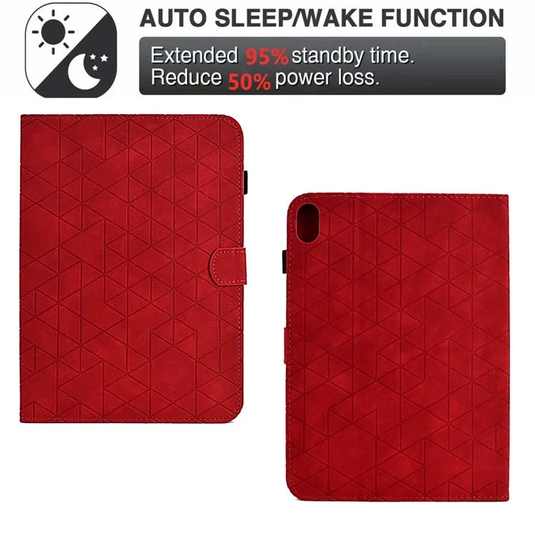 For iPad 10.9 (2022) Case Card Slot Pattern Imprinted PU Leather Tablet Cover
