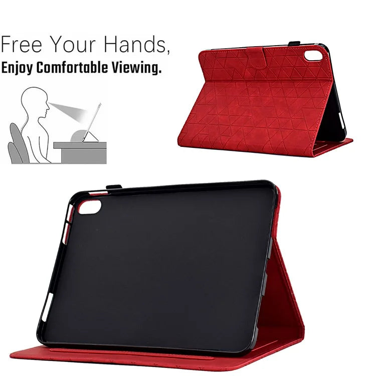 For iPad 10.9 (2022) Case Card Slot Pattern Imprinted PU Leather Tablet Cover