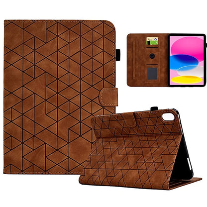 For iPad 10.9 (2022) Case Card Slot Pattern Imprinted PU Leather Tablet Cover