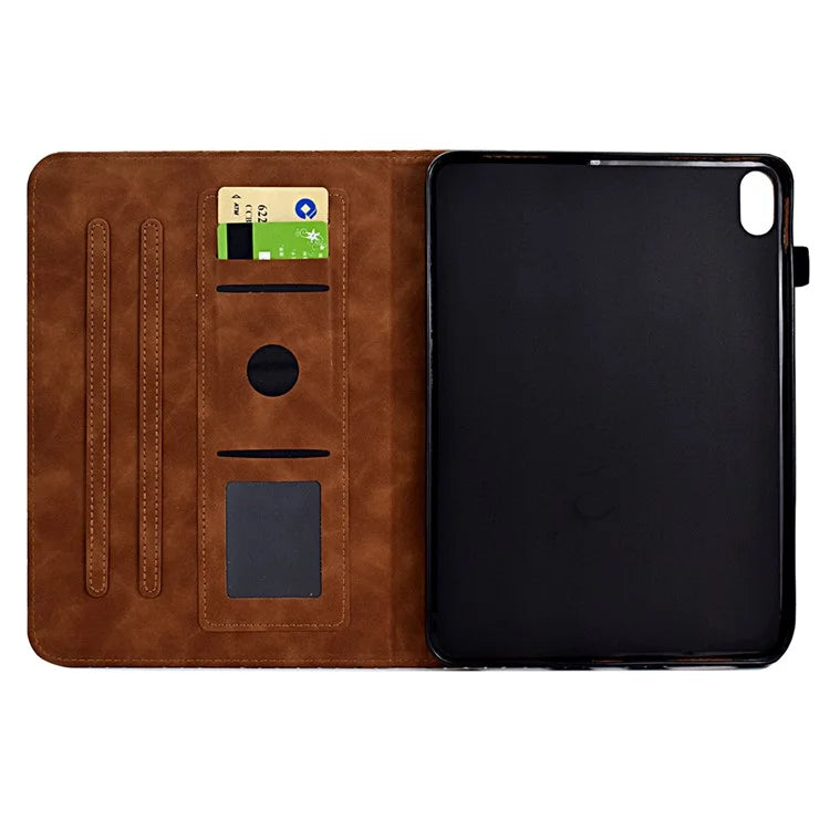 For iPad 10.9 (2022) Case Card Slot Pattern Imprinted PU Leather Tablet Cover