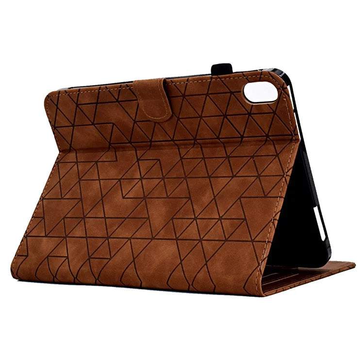 For iPad 10.9 (2022) Case Card Slot Pattern Imprinted PU Leather Tablet Cover