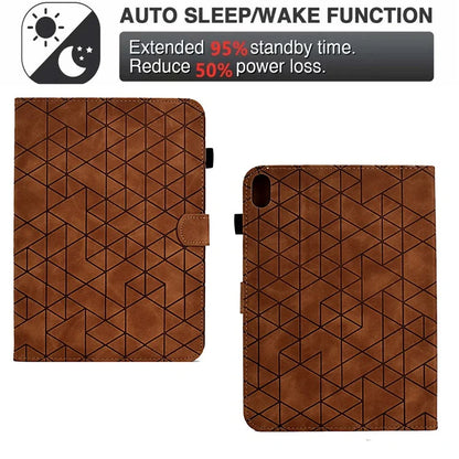 For iPad 10.9 (2022) Case Card Slot Pattern Imprinted PU Leather Tablet Cover