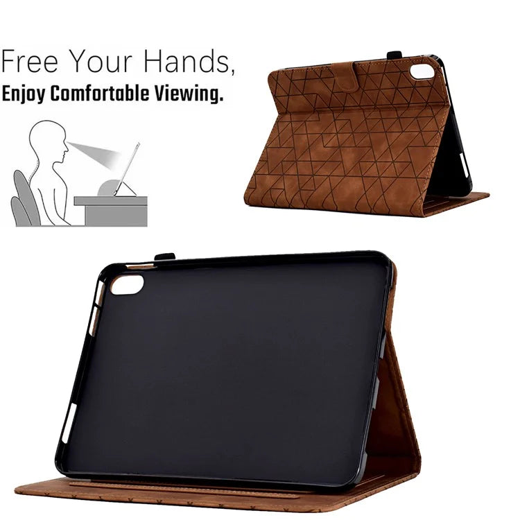 For iPad 10.9 (2022) Case Card Slot Pattern Imprinted PU Leather Tablet Cover