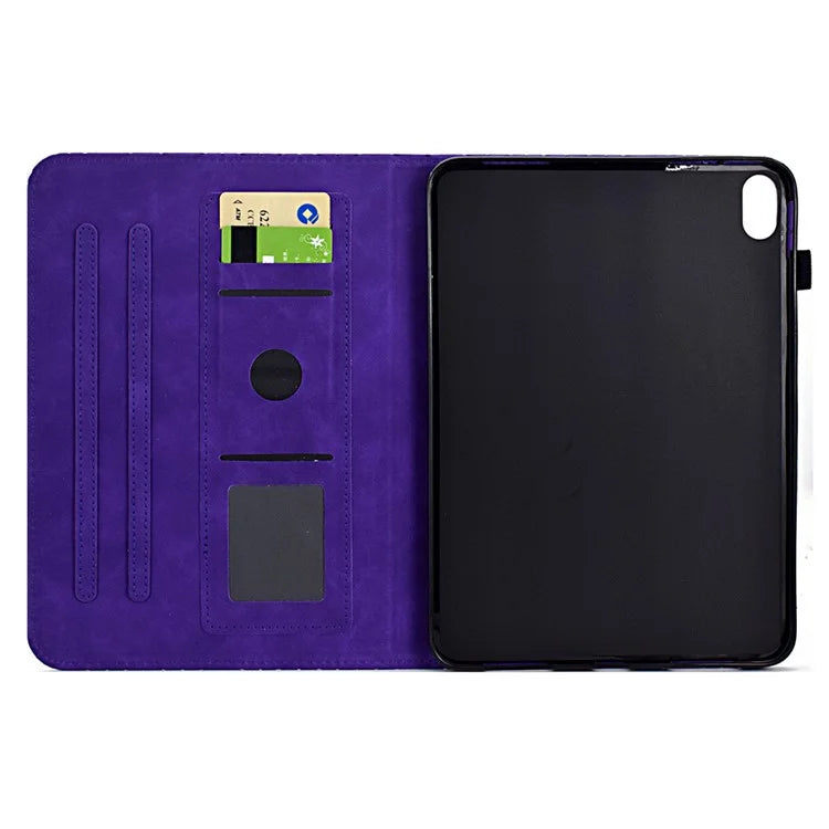 For iPad 10.9 (2022) Case Card Slot Pattern Imprinted PU Leather Tablet Cover