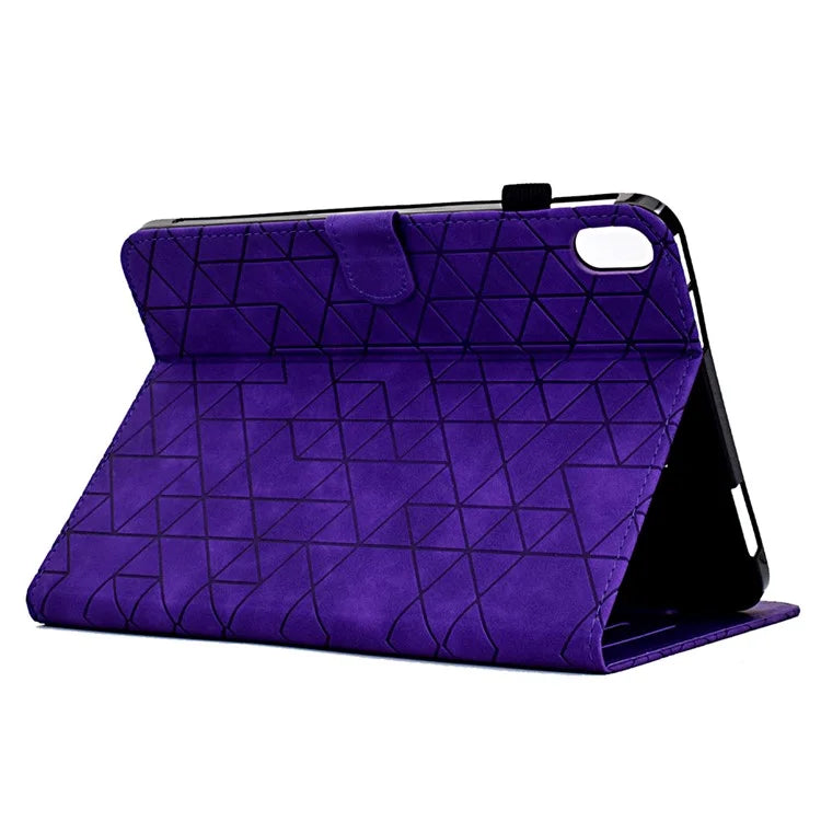 For iPad 10.9 (2022) Case Card Slot Pattern Imprinted PU Leather Tablet Cover