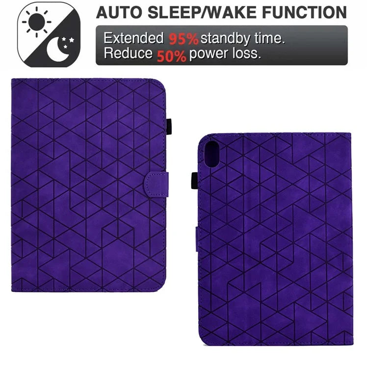 For iPad 10.9 (2022) Case Card Slot Pattern Imprinted PU Leather Tablet Cover