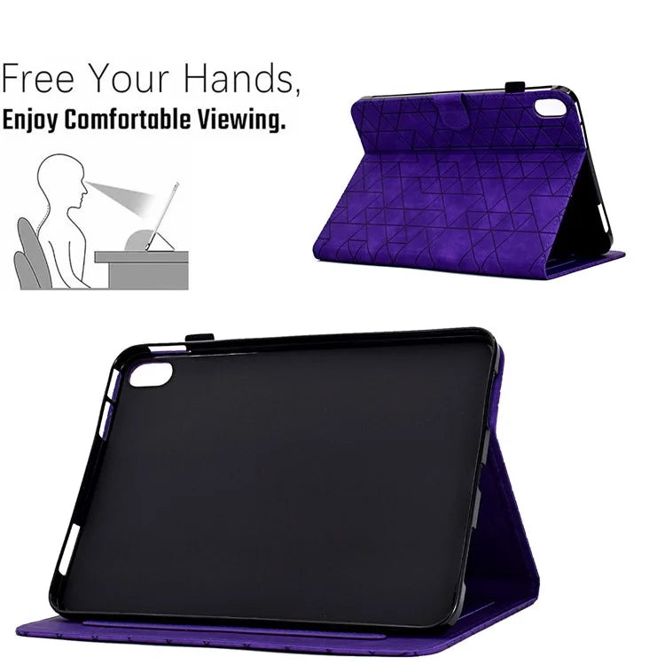 For iPad 10.9 (2022) Case Card Slot Pattern Imprinted PU Leather Tablet Cover