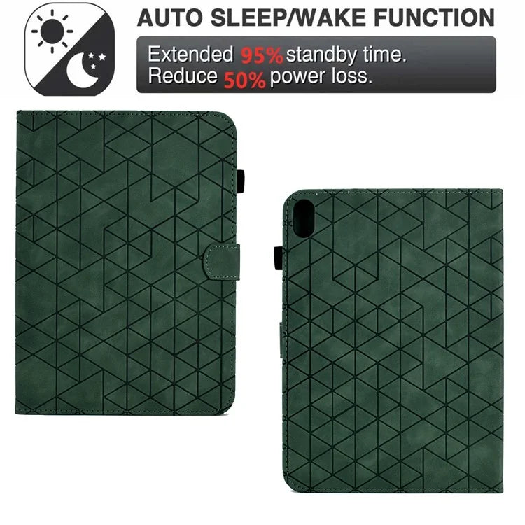 For iPad 10.9 (2022) Case Card Slot Pattern Imprinted PU Leather Tablet Cover