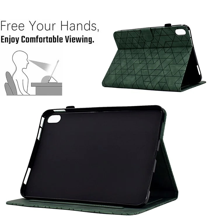 For iPad 10.9 (2022) Case Card Slot Pattern Imprinted PU Leather Tablet Cover