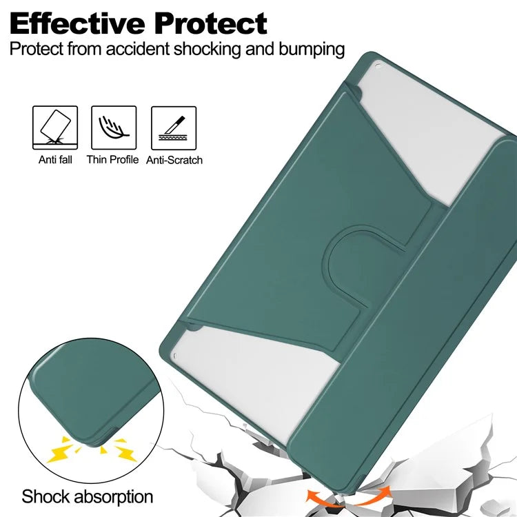 For Samsung Galaxy Tab S9 Ultra Case PU Leather+Acrylic Smart Tablet Cover (without Keyboard)ish Green