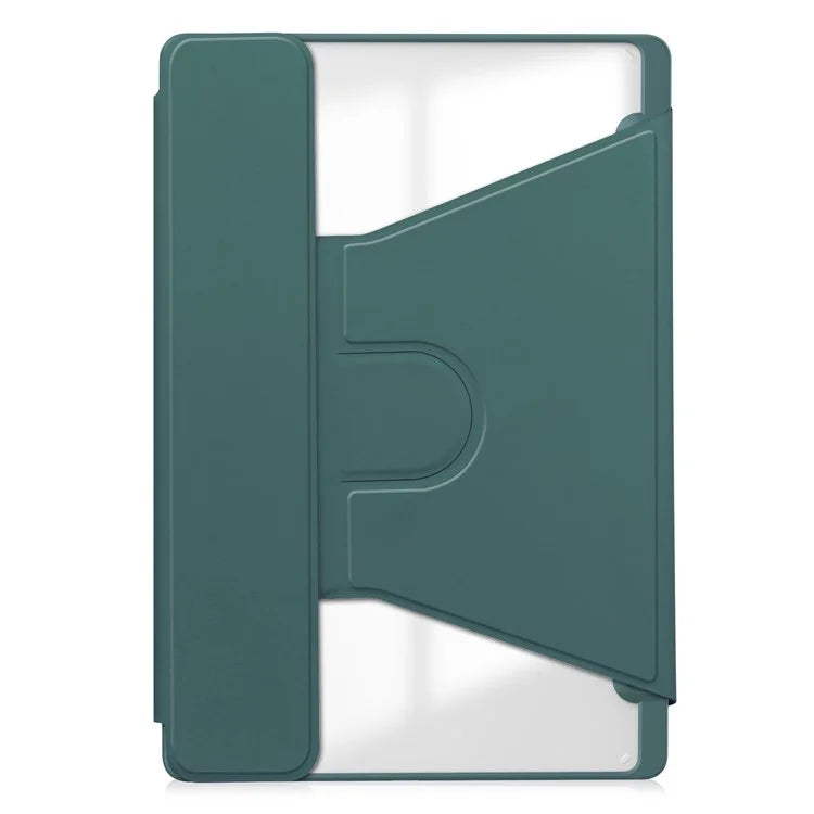 For Samsung Galaxy Tab S9 Ultra Case PU Leather+Acrylic Smart Tablet Cover (without Keyboard)ish Green