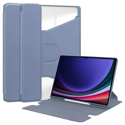 For Samsung Galaxy Tab S9 Ultra Case PU Leather+Acrylic Smart Tablet Cover (without Keyboard)