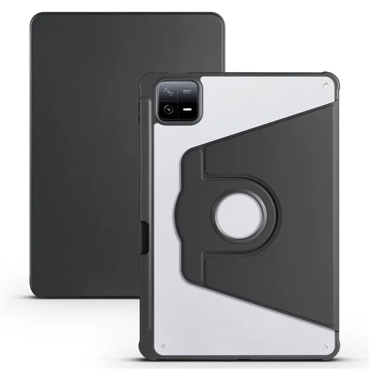 For Xiaomi Pad 6 / Pad 6 Pro Case Leather+Acrylic Tablet Cover with Rotary Stand