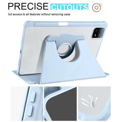For Xiaomi Pad 6 / Pad 6 Pro Case Leather+Acrylic Tablet Cover with Rotary Stand