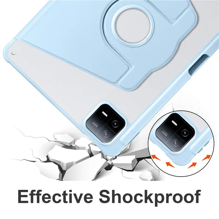 For Xiaomi Pad 6 / Pad 6 Pro Case Leather+Acrylic Tablet Cover with Rotary Stand