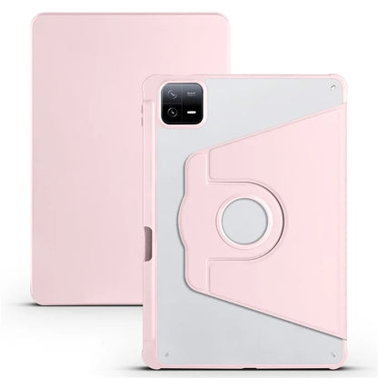 For Xiaomi Pad 6 / Pad 6 Pro Case Leather+Acrylic Tablet Cover with Rotary Stand