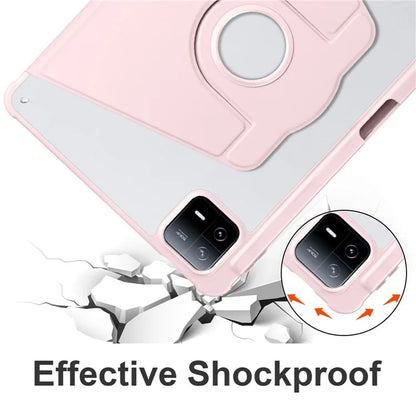 For Xiaomi Pad 6 / Pad 6 Pro Case Leather+Acrylic Tablet Cover with Rotary Stand