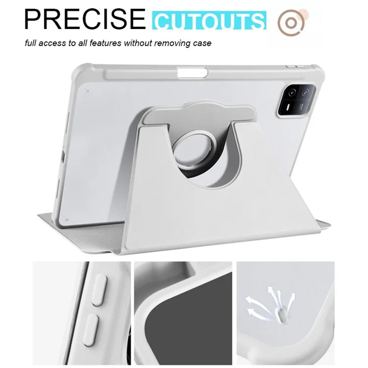 For Xiaomi Pad 6 / Pad 6 Pro Case Leather+Acrylic Tablet Cover with Rotary Stand