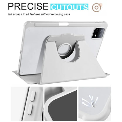 For Xiaomi Pad 6 / Pad 6 Pro Case Leather+Acrylic Tablet Cover with Rotary Stand