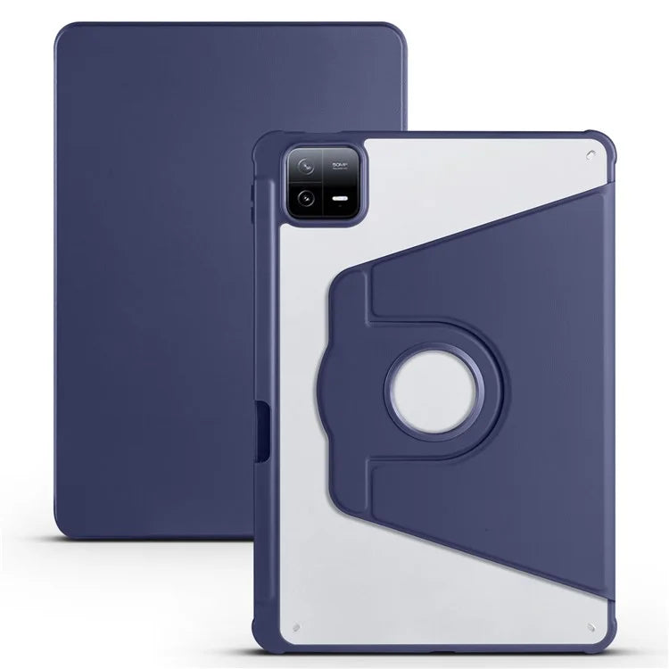 For Xiaomi Pad 6 / Pad 6 Pro Case Leather+Acrylic Tablet Cover with Rotary Stand