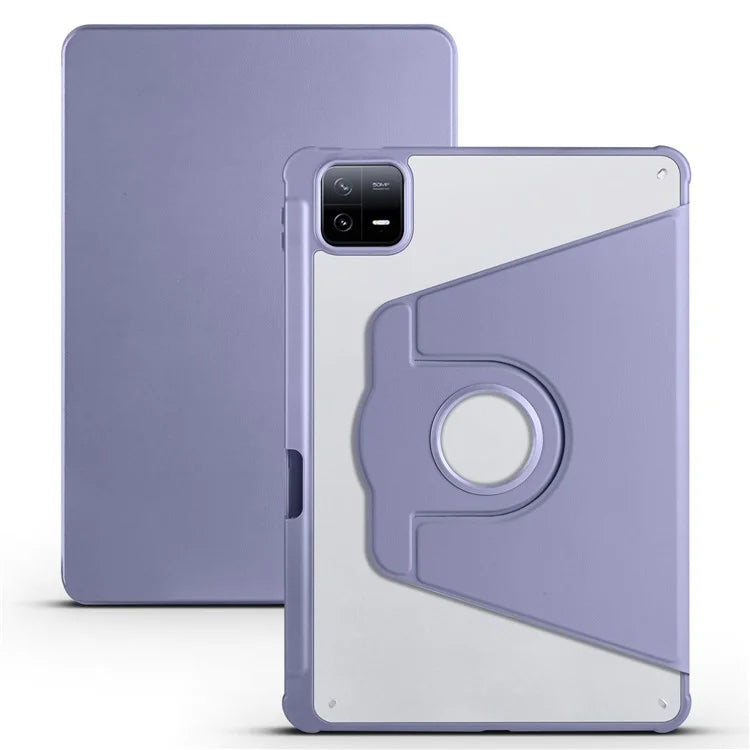 For Xiaomi Pad 6 / Pad 6 Pro Case Leather+Acrylic Tablet Cover with Rotary Stand