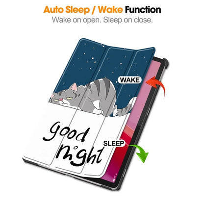 For Lenovo Tab M11 / Xiaoxin Pad 11 2024 Case Trifold Stand Pattern Printing Tablet Leather Cover