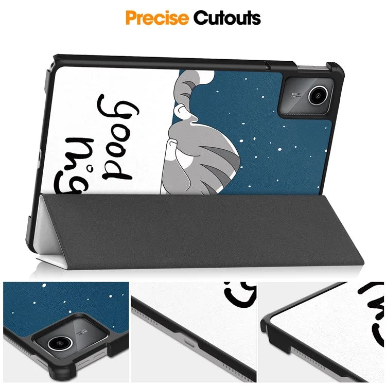 For Lenovo Tab M11 / Xiaoxin Pad 11 2024 Case Trifold Stand Pattern Printing Tablet Leather Cover