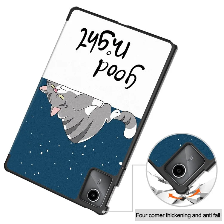 For Lenovo Tab M11 / Xiaoxin Pad 11 2024 Case Trifold Stand Pattern Printing Tablet Leather Cover