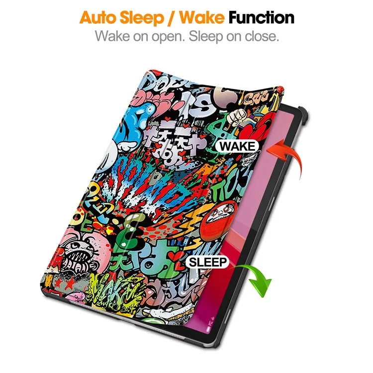 For Lenovo Tab M11 / Xiaoxin Pad 11 2024 Case Trifold Stand Pattern Printing Tablet Leather Cover