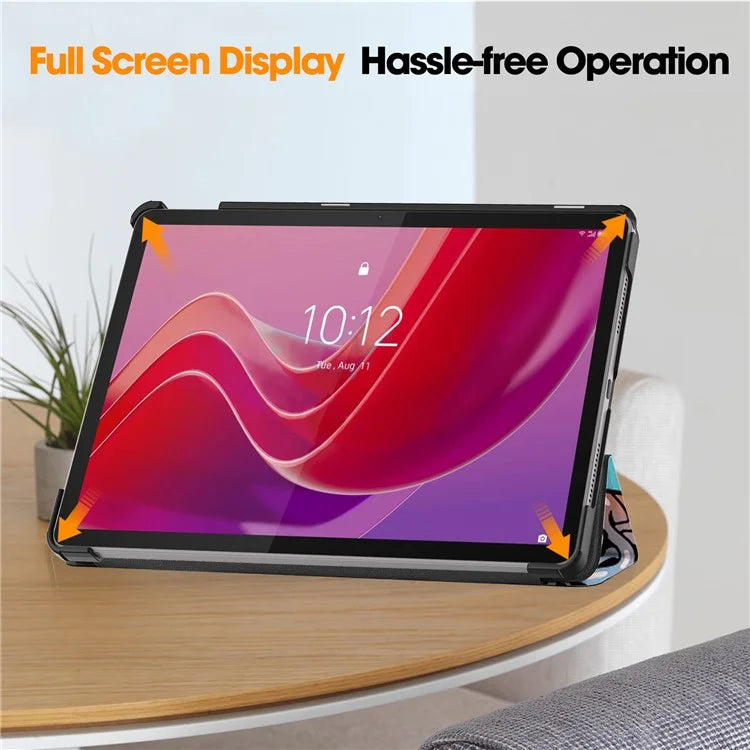 For Lenovo Tab M11 / Xiaoxin Pad 11 2024 Case Trifold Stand Pattern Printing Tablet Leather Cover