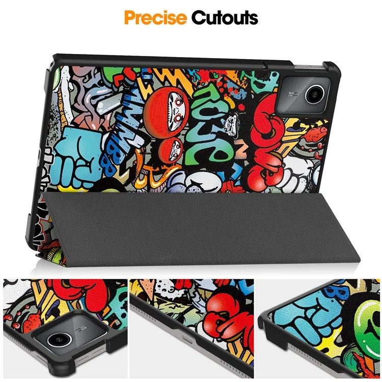 For Lenovo Tab M11 / Xiaoxin Pad 11 2024 Case Trifold Stand Pattern Printing Tablet Leather Cover